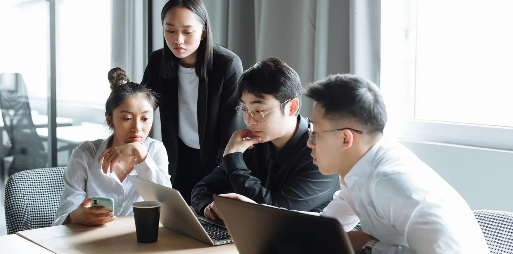 Professional team working with HR solutions and technology